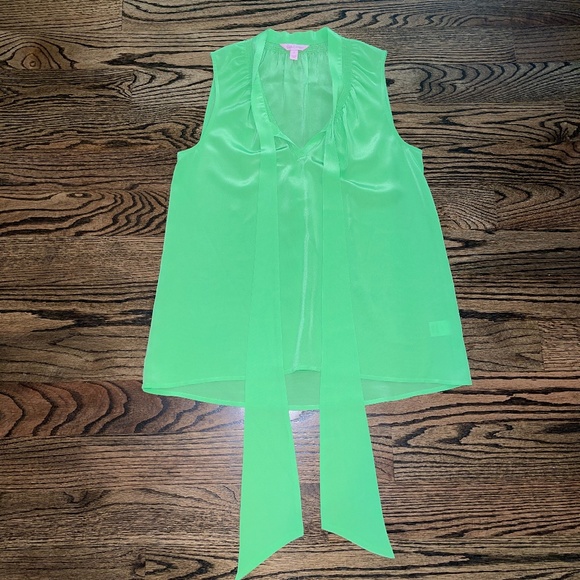 Lilly Pulitzer Dahlia Silk Tie Front Tank Top - Picture 2 of 6